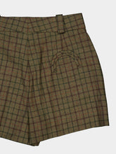 Blazé Milano Green Checked Tenker Wool Cashmere Tailored Shorts