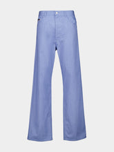 Marni Iris Blue Wide-Leg Denim Jeans with Trunkaroo Plaque
