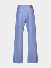 Marni Iris Blue Wide-Leg Denim Jeans with Trunkaroo Plaque