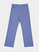Marni Iris Blue Wide-Leg Denim Jeans with Trunkaroo Plaque