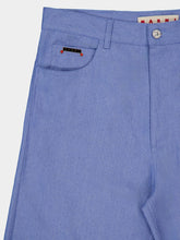 Marni Iris Blue Wide-Leg Denim Jeans with Trunkaroo Plaque