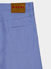 Marni Iris Blue Wide-Leg Denim Jeans with Trunkaroo Plaque