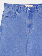 Marni Cobalt Blue Organic Denim Wide-Leg Jeans