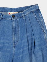 Marni Ocean Blue Double-Pleat Denim Trousers