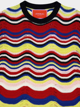 La DoubleJ Cropped Chevron Cotton Sweater