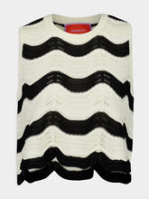 La DoubleJ Ecru and Black Chevron Cotton Sleeveless Top