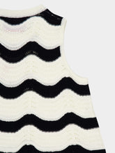 La DoubleJ Ecru and Black Chevron Cotton Sleeveless Top