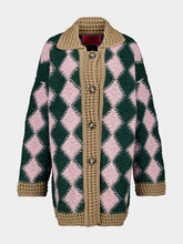 Multicolour Crochet Alpaca Bowling Cardigan