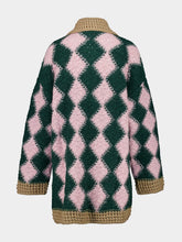 La DoubleJ Multicolour Crochet Alpaca Bowling Cardigan