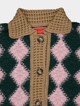 La DoubleJ Multicolour Crochet Alpaca Bowling Cardigan