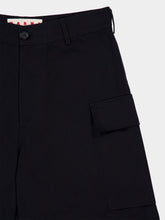 Marni Black Woven Cotton Cargo Shorts