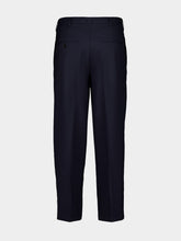 Marni Blue Black Virgin Wool Relaxed Trousers