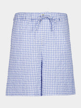 Marni Light Blue Gingham Seersucker Shorts