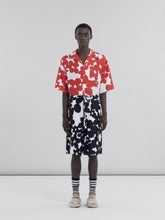 Marni Black and White Dillies Print Silk Bermuda Shorts