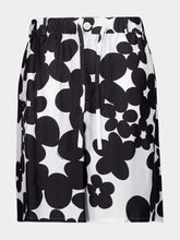 Marni Black and White Dillies Print Silk Bermuda Shorts
