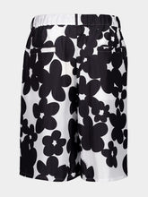 Marni Black and White Dillies Print Silk Bermuda Shorts