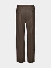 Truffle Brown Wool Wide-Leg Trousers