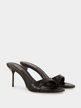 Paris Texas Brown Lidia 70 Python-Print Leather Heeled Mules