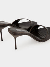 Paris Texas Brown Lidia 70 Python-Print Leather Heeled Mules
