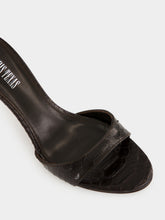 Paris Texas Brown Lidia 70 Python-Print Leather Heeled Mules