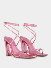 Paris Texas Diana Pink Mirrored Leather 105mm Sandals