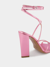 Paris Texas Diana Pink Mirrored Leather 105mm Sandals
