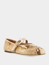 Paris Texas Powder Python-Print Sveva Buckle Ballet Flat