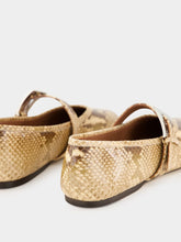 Paris Texas Powder Python-Print Sveva Buckle Ballet Flat