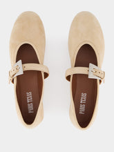 Paris Texas Beige Suede Buckle Ballet Flats