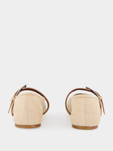 Paris Texas Beige Suede Buckle Ballet Flats