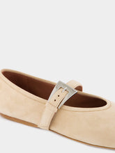 Paris Texas Beige Suede Buckle Ballet Flats