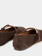 Paris Texas Ebony Suede Sveva Buckle Ballet Flat