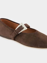 Paris Texas Ebony Suede Sveva Buckle Ballet Flat