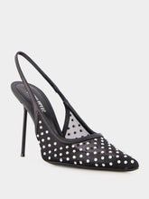 Paris Texas Black Lidia Crystal Slingback