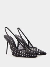 Paris Texas Black Lidia Crystal Slingback