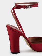 Paris Texas Lara Rouje Noir Satin Sandal