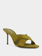Oil Green Lidia Couture Satin Mules
