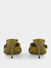 Paris Texas Oil Green Lidia Couture Satin Mules