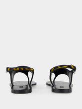 Paris Texas Amalfi Flat Sandals in Mustard Leopard Print