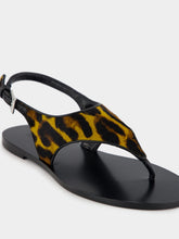 Paris Texas Amalfi Flat Sandals in Mustard Leopard Print