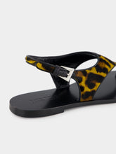Paris Texas Amalfi Flat Sandals in Mustard Leopard Print