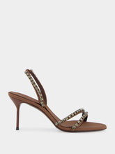 Paris Texas Ebony Satin Lidia 70 Sandals with Studs