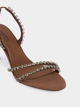 Paris Texas Ebony Satin Lidia 70 Sandals with Studs