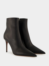 Paris Texas Black Vera 85 Calf Leather Stiletto Ankle Boots