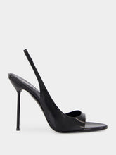 Paris Texas Black Leather Lidia Slingback Sandals