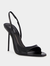 Paris Texas Black Leather Lidia Slingback Sandals