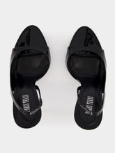Paris Texas Black Leather Lidia Slingback Sandals
