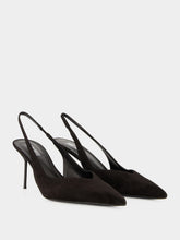 Paris Texas Black Lidia 70 Suede Slingback Pumps