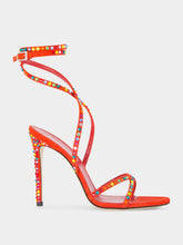 Paris Texas Holly Zoe Orange 105mm Leather Sandals