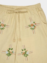 Baziszt Cream Embroidered Cabin Trousers